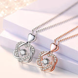 Rose Flower CZ Necklace in High Box