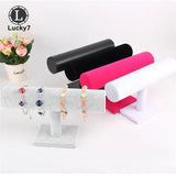 Green Velvet Bracelet Chain Watch T-Bar Rack Jewelry Hard Display Stand