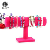 Green Velvet Bracelet Chain Watch T-Bar Rack Jewelry Hard Display Stand