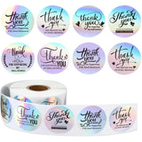 500pcs Thank You Label Stickers Holographic Silver Adhesive Business Labels