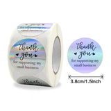 500pcs Thank You Label Stickers Holographic Silver Adhesive Business Labels