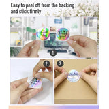 500pcs Thank You Label Stickers Holographic Silver Adhesive Business Labels