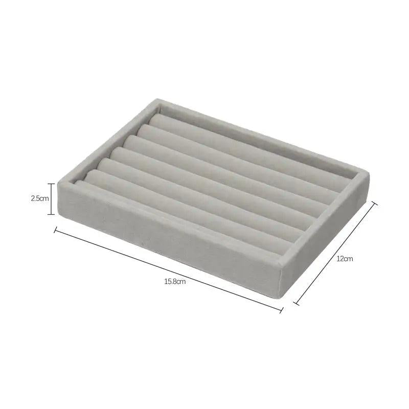 Velvet Jewelry Display Tray Case Stackable Jewellery Holder Organizer Box