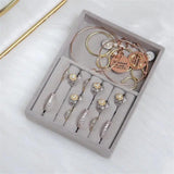 Velvet Jewelry Display Tray Case Stackable Jewellery Holder Organizer Box