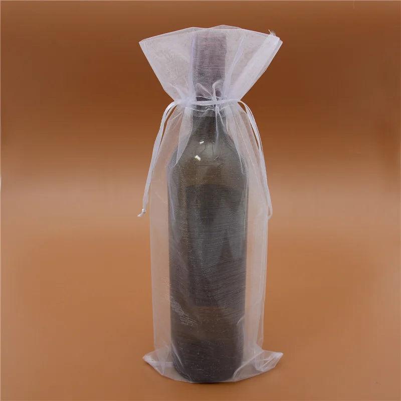 20pcs Organza Wine Bags Olive Wine Bottle Covers Packaging Bag Drawstring