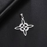 5pcs Witch Knot Charms Amulet Pendant Steel Necklace DIY Jewelry