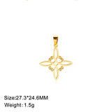 5pcs Witch Knot Charms Amulet Pendant Steel Necklace DIY Jewelry