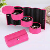 3-Layer Rotatable Flannel Jewelry Storage Box