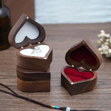 Walnut Wood Heart Ring Box Wedding Jewellery Box Proposal Engagement