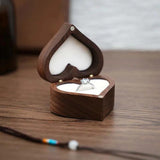 Walnut Wood Heart Ring Box Wedding Jewellery Box Proposal Engagement