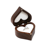 Walnut Wood Heart Ring Box Wedding Jewellery Box Proposal Engagement