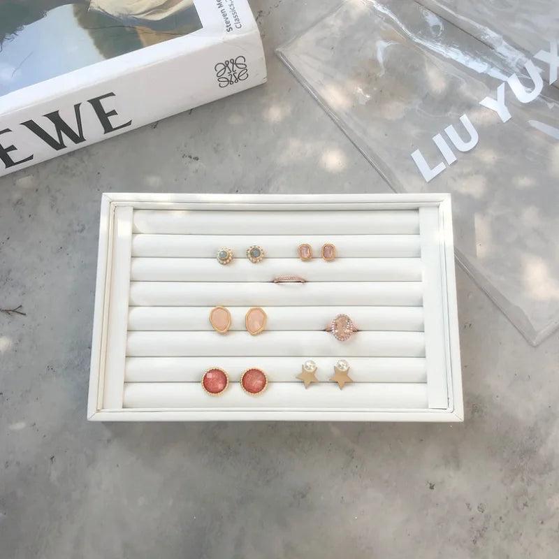 Velvet Earring Ring Tray Organizer Holder Case Box
