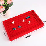 Velvet Earring Ring Tray Organizer Holder Case Box