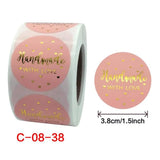 500Pcs Thank You Pink Stickers With Foil Labels