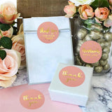 500Pcs Thank You Pink Stickers With Foil Labels
