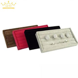 Velvet Ring Insert Jewelry Display Tray Holder Stand Case Organizer Storage Box