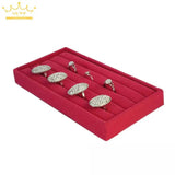Velvet Ring Insert Jewelry Display Tray Holder Stand Case Organizer Storage Box