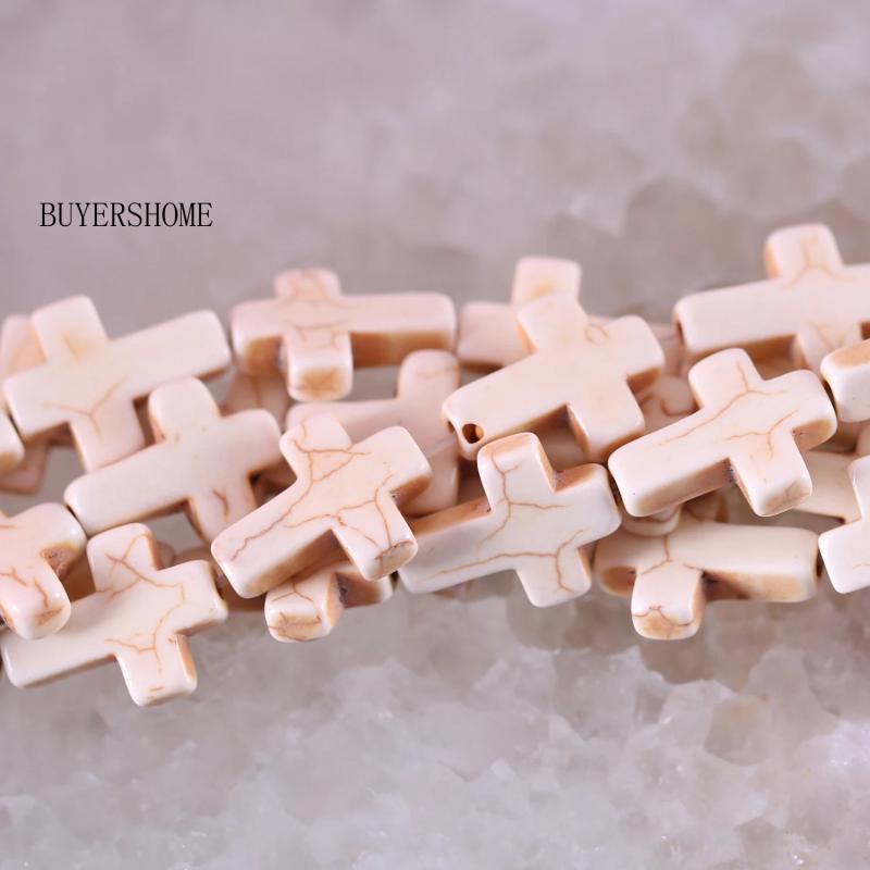 Howlite Cross Beads Pendant 25Pcs/Lot