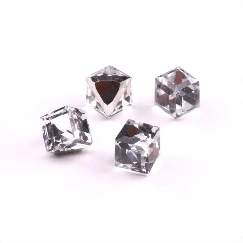 Austrian Crystal Square Beads 6/8mm Glass Cube Faceted Bead