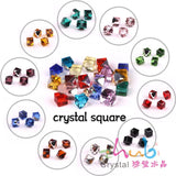 Austrian Crystal Square Beads 6/8mm Glass Cube Faceted Bead
