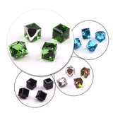 Austrian Crystal Square Beads 6/8mm Glass Cube Faceted Bead
