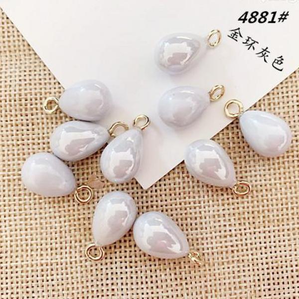 10 Pcs Mixed Color ABS Pearl Charms Pendant for DIY Earrings