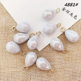 10 Pcs Mixed Color ABS Pearl Charms Pendant for DIY Earrings