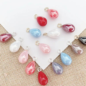 10 Pcs Mixed Color ABS Pearl Charms Pendant for DIY Earrings