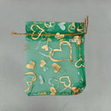 100pcs 7x9 9x12 Love Heart Organza Bags Pouches Drawstring Jewelry Packing Bag