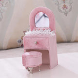 Pink Velvet Dresser Shape Jewelry Box Organizer Holder Rings Container