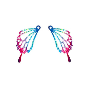 10pcs Multicolor Butterfly Wing Charm Pendant for DIY Accessories