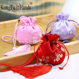 5 Pcs Ethnic Style Brocade Tassel Plum Flower Sachets