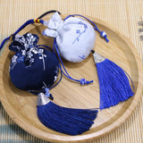 5 Pcs Ethnic Style Brocade Tassel Plum Flower Sachets