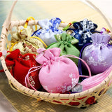 5 Pcs Ethnic Style Brocade Tassel Plum Flower Sachets