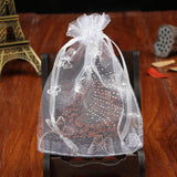 100pcs Small Organza Bags 9x12cm Christmas Drawstring Gift Bag