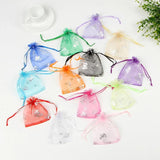 100pcs Small Organza Bags 9x12cm Christmas Drawstring Gift Bag