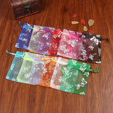 100pcs Small Organza Bags 9x12cm Christmas Drawstring Gift Bag