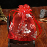100pcs Small Organza Bags 9x12cm Christmas Drawstring Gift Bag