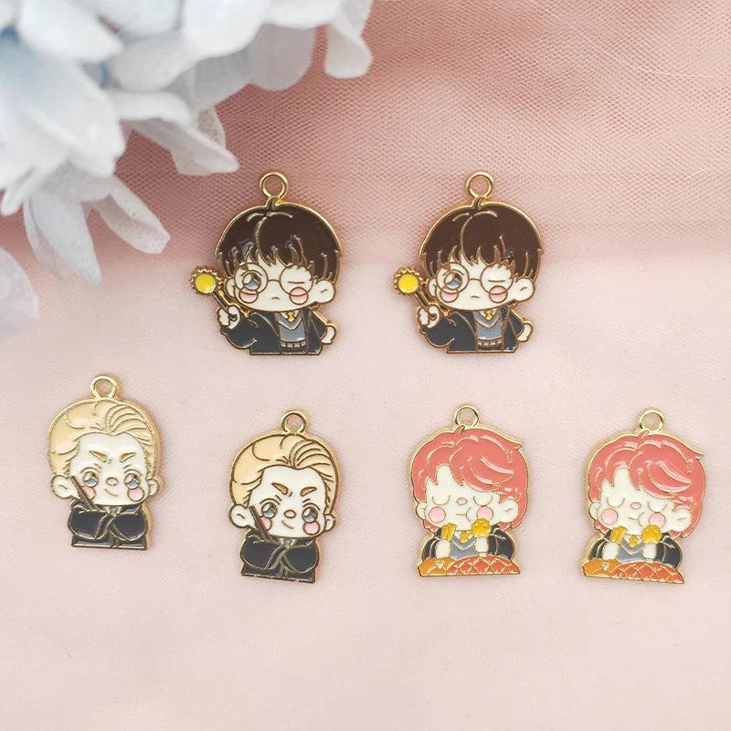 10PCS Alloy School of Magic Charm Pendant DIY Keychain Earrings Jewelry