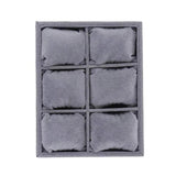 6 Grids Gray Velvet Bangle Bracelet Organizer Watch Display Stand Case
