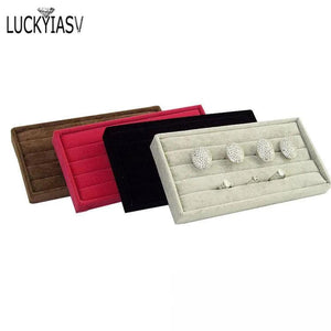 Velvet Ring Insert Jewelry Display Tray Holder Stand Cufflinks Case