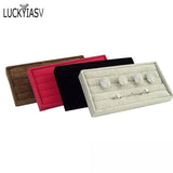 Velvet Ring Insert Jewelry Display Tray Holder Stand Cufflinks Case