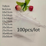 100pcs Organza Bags Drawstring Jewelry Packaging Bags 7x9 10x15 20x30cm