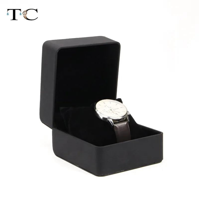 Portable Artificial Leather Watch Box with Pillow Package Case