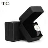 Portable Artificial Leather Watch Box with Pillow Package Case