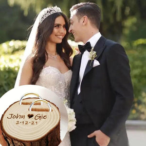 Vintage Rustic Wedding Ring Box Wood Ring Box for Wedding Engagement