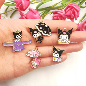 10PCS Demon Rabbit Earrings Necklace Keychain Bracelet Charm