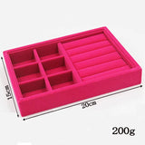 Red Velvet Jewelry Display Tray Organizer Storage Case