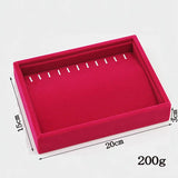 Red Velvet Jewelry Display Tray Organizer Storage Case