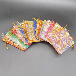 100pcs Rose Love Gift Bag Jewelry Packaging Organza Storage Pouches